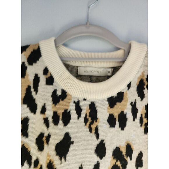 Mink‎ Pink Womens M Beige leopard print sweater - Picture 2 of 10